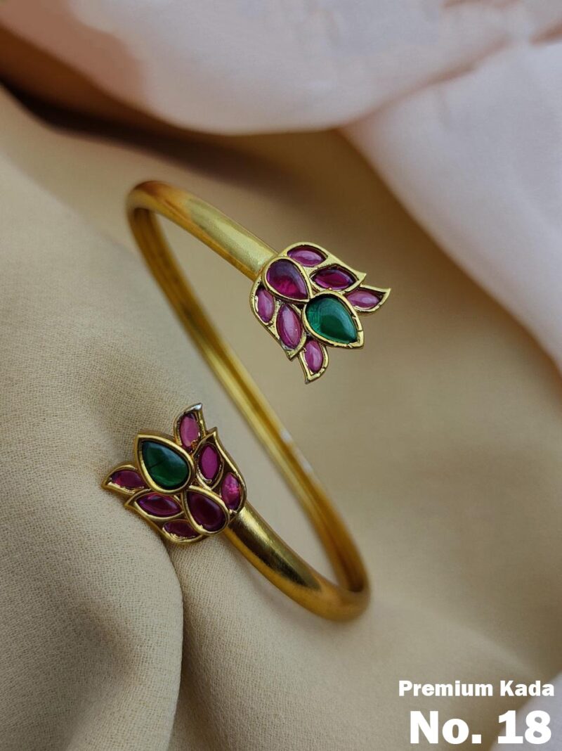 Trendy Gold Polish Kada Style Bangles - Image 2