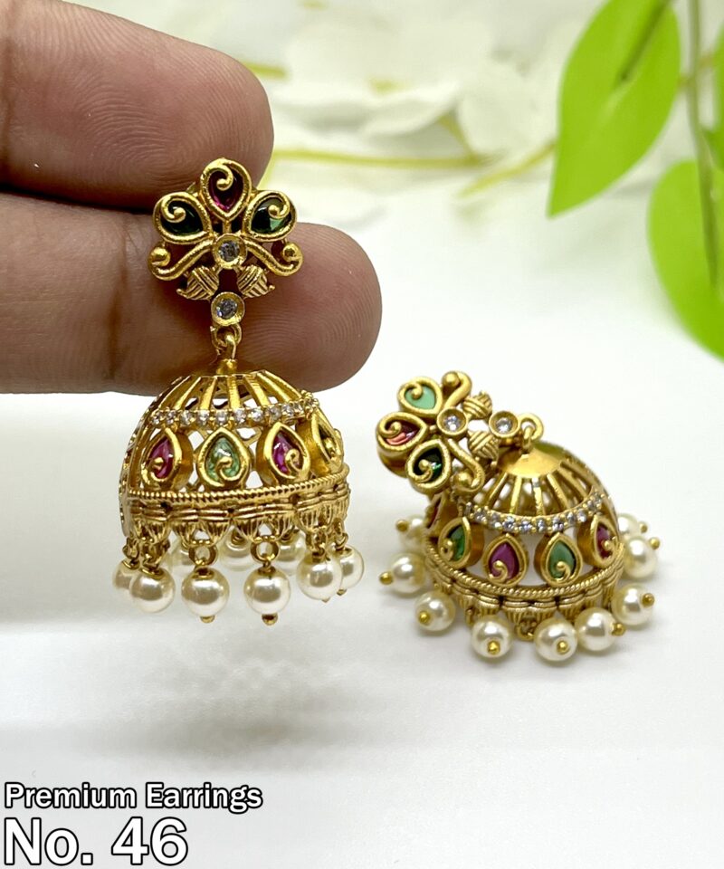 Excellent Multistone Two Layer Jhumkas