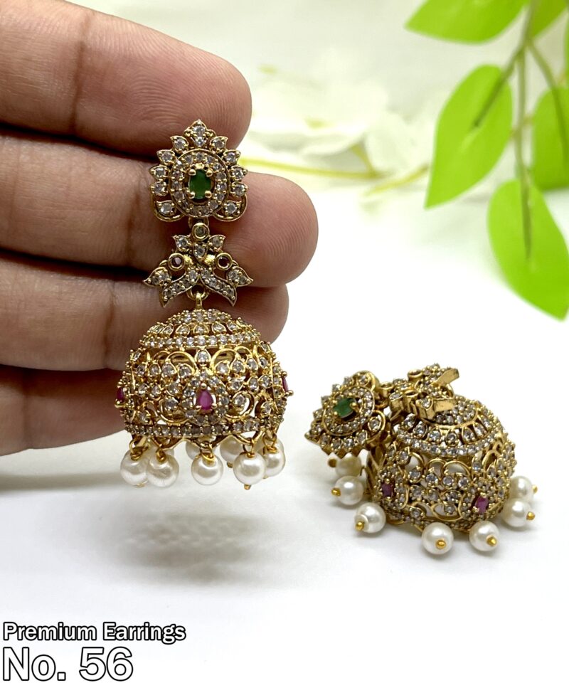Elegant CZ Matte Earrings - Image 2