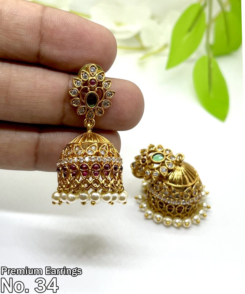 Elegant CZ Matte Earrings - Image 3